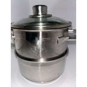 WMF Germany Cromargan Induction Stainless Steel Double Boiler Saucepan Pot Set 3